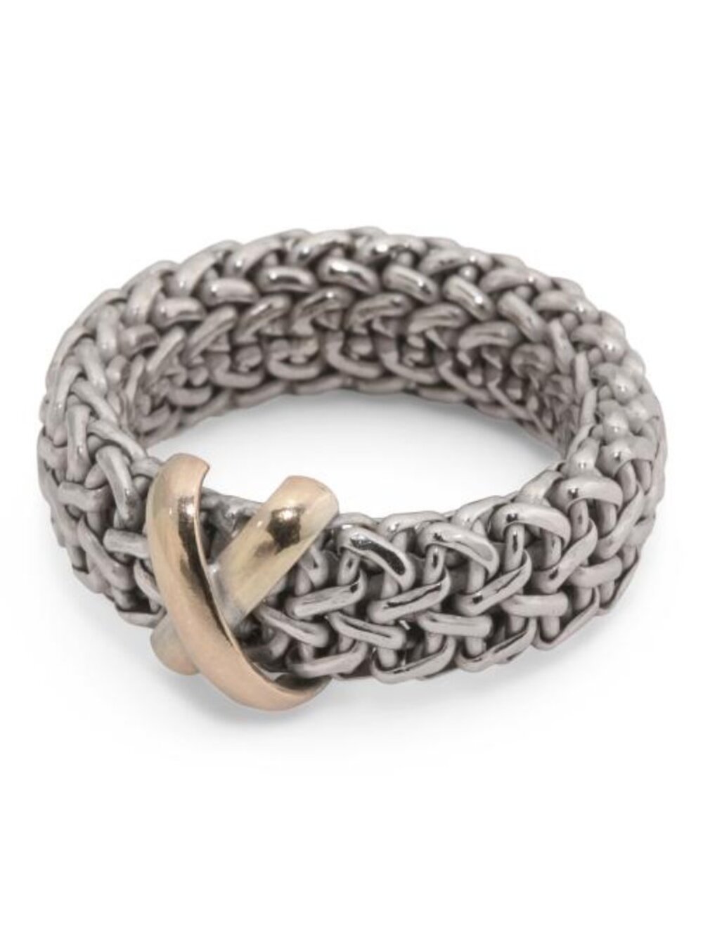 MIA FIORE Made In Italy Sterling Silver And 14kt Gold Braided X Ring